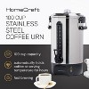 HomeCraft 100-Cup Coffee Urn and Hot Beverage Dispenser with Dripless Faucet, Quick-Brewing, Stainless Steel - 2 of 4