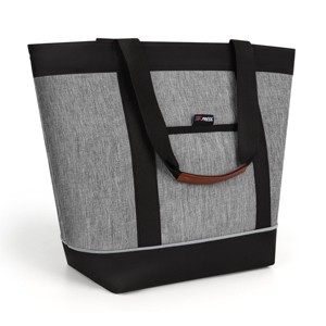 New York XPress BB-1102 Large 37L Insulated Cooler Tote Bag, Reusable Thermal Cooler Bag with Front Pocket & Top Zipper 15" - 1 of 4