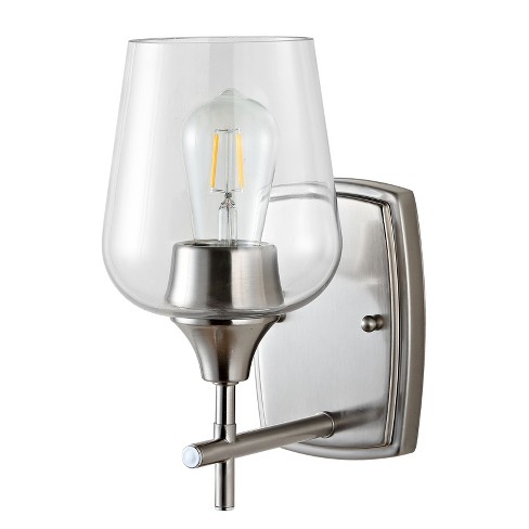 Valda Wall Sconce - Nickel/Clear - Safavieh - image 1 of 4