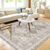 Washable Vintage Chenille Floral Print Farmhouse Area Rugs for Home Office - 2 of 4