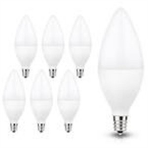 DORESshop 60-Watt Equivalent 6W C11 Non-Dimmable LED Candle Light Bulb E12 Base in Daylight 5000K (6-Pack) - 1 of 4