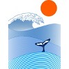 Junior's Design By Humans Whale on the Wave By DancingColors T-Shirt - 2 of 3