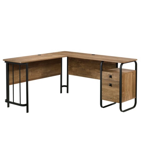 Station House L-shape Desk Etched Oak - Sauder : Target