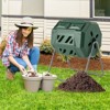 Costway Tumbling Composter 40 Gallon Garden Rotating Compost Bin with Dual Chamber Black/Green - 4 of 4