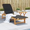 vidaXL Black Sun Lounger in Solid Acacia Wood and Fabric - 2 of 4