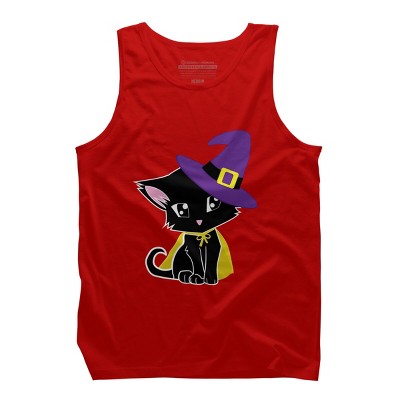 Men's Design By Humans Halloween Cat By AdrianaOliveira Tank Top
