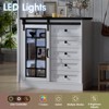 5 Drawers Storage Cabinet with Sliding Glass Door, LED Light, Wood Dresser - 3 of 4