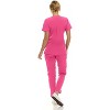 Saint Scrubs Womens 9-Pocket Medical Uniform Set- V-Neck Stretch Top with Tapered Straight Leg Pants - 2 of 4
