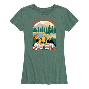 Women's - Disney - Coffee And Camping Short Sleeve Graphic T-Shirt - 1 of 4