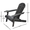 DSVIMOY Adirondack Chair, Folding Outdoor Chair with Wide Armrests, Patio Lawn Chair for Outside Garden Backyard, Black, 36.41"*30.31"*33.85" - 3 of 4