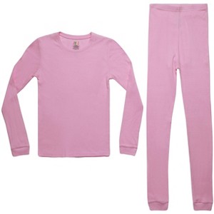 Just Love Girls Solid Pajama Sets - Snug Fitting Ribbed PJ Tops & Bottoms for Girls - 1 of 1