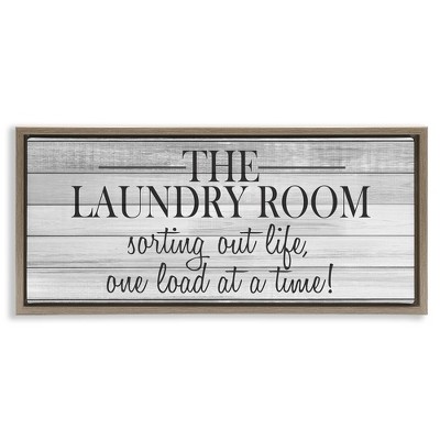 Stupell Industries Laundry Sorting Out Life Black Framed Floater Canvas Wall Art