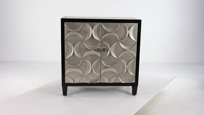 Modern Crescent Moon Pattern Wood Rectangle Cabinet Black - Olivia &#38; May, 2 of 14, play video