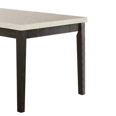 Salvage Dark Oak & White Marble Casual Dining Table