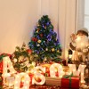 HOMCOM 2.5 FT Tall Pre-Lit Douglas Fir Tabletop Artificial Christmas Tree with Realistic Branches, Fiber Optic LED Lights and 85 Tips, Green - 2 of 4