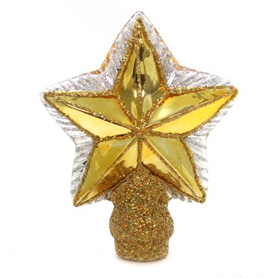 Old World Christmas 4.25" Small Star Tree Top Gold Finial  -  Tree Toppers