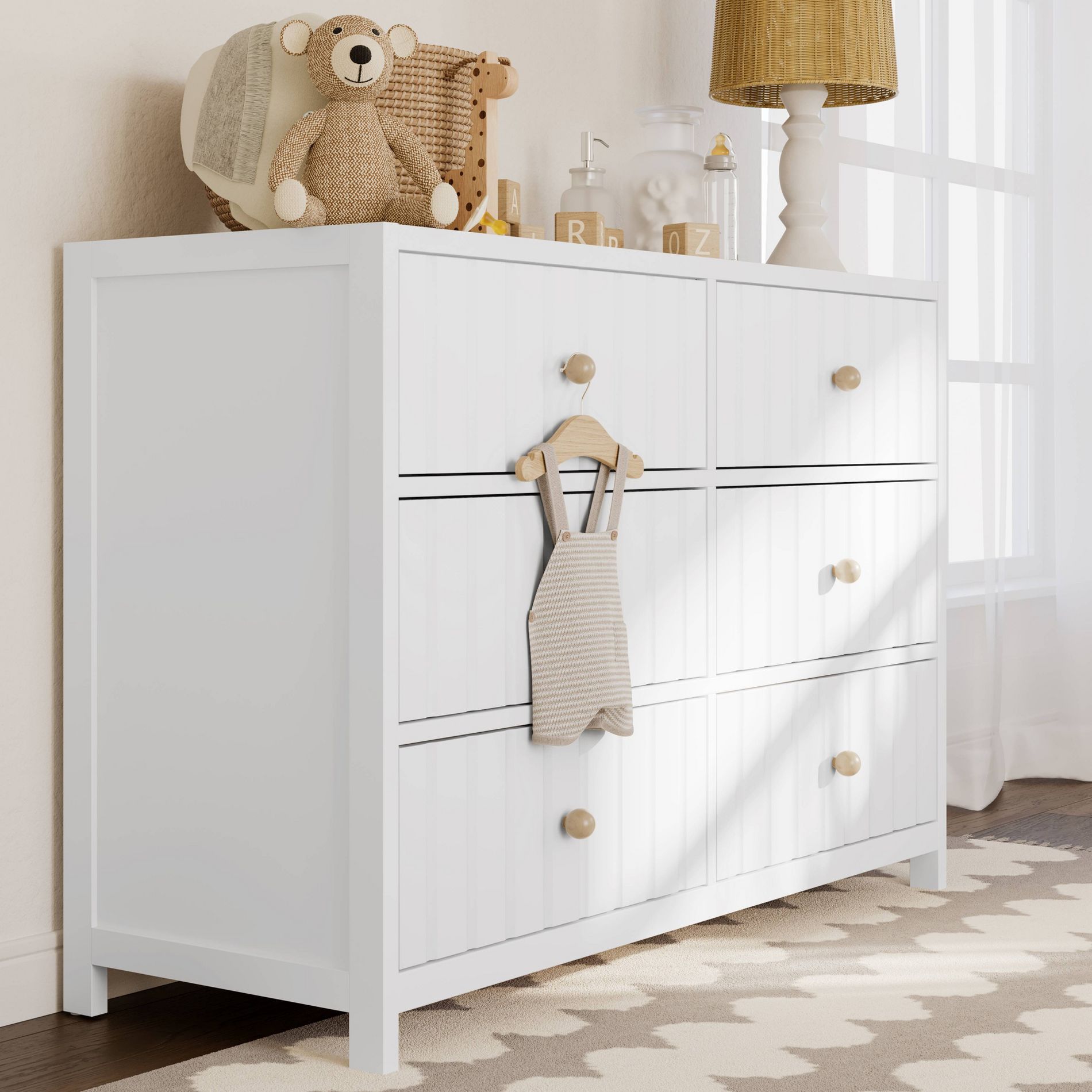 Graco Teddi 6-Drawer Double Dresser - White