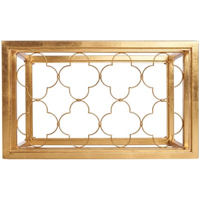 Hanzel Gold Leaf Glass Top Rectangular Side Table