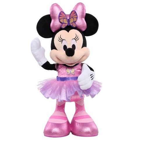 Disney Junior Minnie Mouse Sparkle and Sing Minnie Mouse, 13 Inch Feature  Plush with Lights and Sounds, Kids Toys for Ages 3 up