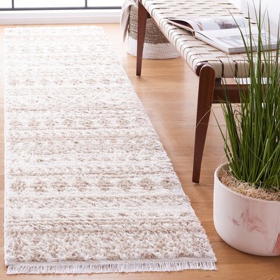 Augustine Ivory Beige Synthetic Square Area Rug, 6'4"