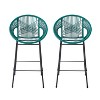 TOAOTBNBO Wicker Counter Height Bar Stools Set of 2, Modern Bar Chairs with Woven Pattern, Cozy Barstool for Kitchen Island - 2 of 4