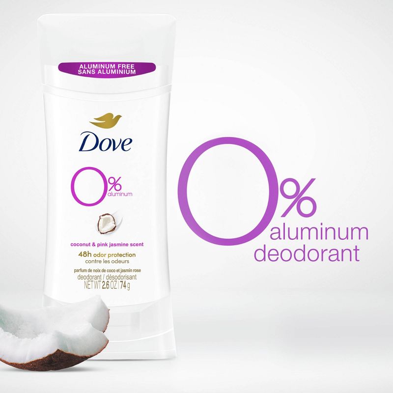 Dove Beauty 0% Aluminum Coconut &#38; Pink Jasmine Women&#39;s Deodorant Stick - 2.6oz, 6 of 12