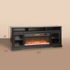 70.9'' Fireplace TV Stand with Glass Cabinets & Touch Panel, Modern Media Console wirh Touch Panel for 80 Inch TV-3irtyhousy - 4 of 4