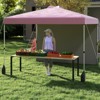 Tangkula 10 X 10 FT Pop up Canopy Tent w/ 1 Sidewall Wheeled Bag 8 Stakes & 4 Wind Ropes - 4 of 4