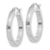 Black Bow Jewelry 3mm, 14k White Gold Square Tube Round Hoop Earrings, 25mm (1 Inch) - 2 of 4