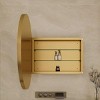 Round Metal Framed Medicine Cabinet With Mirror And Adjustable Shelves,Medicine Cabinets For Bathroom,Bathroom Storage Cabinet-Cuddlewood - 2 of 4