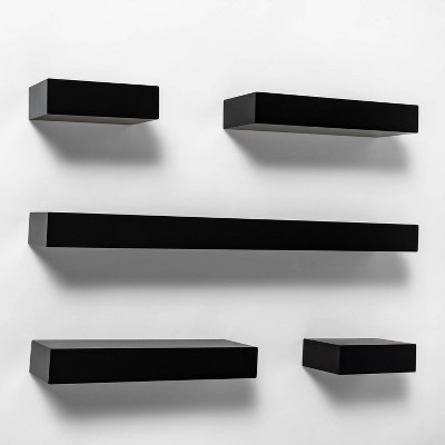 Wooden Wall Shelf Matte Black - Zenna Home : Target