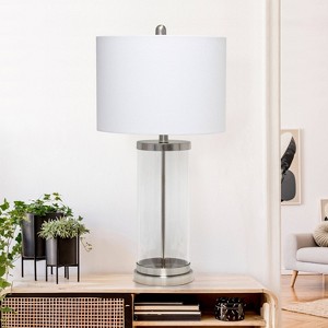 Entrapped Glass Table Lamp with Fabric Shade - Lalia Home - 1 of 4