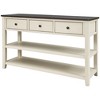 VYNXARIA Retro Design Console Table with Two Open Shelves, Pine Solid Wood Frame and Legs for Living Room (Espresso+Beige) - 3 of 4