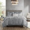 5 Pcs Elegant Velvet Satin Binding Comforter Set,All Season Home Textile Cozy Alternative Bedding Set fits Lux Bedroom Decor - 2 of 4