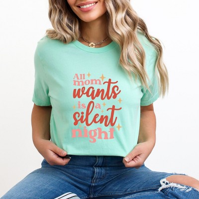 Simply Sage Market Mom Wants A Silent Night Short Sleeve Tee - 2XL - Mint