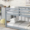 VASIP  Solid Wooden , Solid Rubber Wooden Twin over Twin Loft Bed with Ladder ,Upper and Bottom Bed Platforms crafted with Strengthened Slats ,Grey - 2 of 4