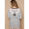 Women's Lace Flower Patch Long Sleeve T-shirt - POL - 3 of 4