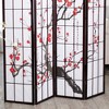 Wooakway 70"H Black Floral 4 Panel Room Divider Folding Privacy Screen Decorative Partition for Home Office - 3 of 4
