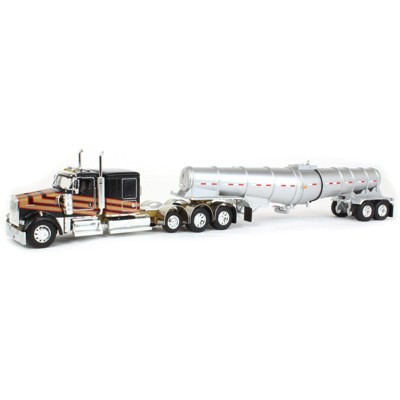1/64 Black & Gold Kenworth W900L w/ Polar Deep Drop Trailer, DCP 60-1803