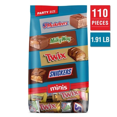 Snickers, Twix, Milky Way & 3 Musketeers Minis Candy Chocolate Bars ...