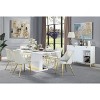 Acme Furniture 71" Gaines Dining Table: High Gloss, Gold Accent Pedestal - 4 of 4