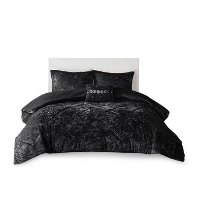 GlasFlength Bedding Sets Twin Twin XL Velvet Comforter Set with Throw Pillow Sleek Sophisticated Modern For Bedrooms, Black, 19.69"*13.39"*7.87"