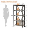 Industrial Metal Bookshelf – Tiered Open Bookcase Organizer, Heavy Duty Tall Storage Shelf for Bedroom, Office, Living Room - 3 of 4
