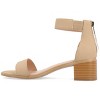 Journee Collection Womens Percy Low Stacked Heel Back Heel Zip Sandals - 2 of 4