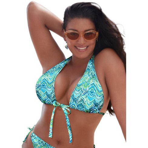 Swimsuits For All Women's Plus Size Ruler Bra Sized Underwire Bikini Top :  Target