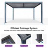 PURPLE LEAF  Outdoor Louvered Pergola with Adjustable Metal Roof for Patio Backyard Garden Grey Hardtop Gazebo - 4 of 4