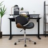Costway Adjustable Leather Office Chair Swivel Bentwood Desk Chair w/Curved Seat - 2 of 4