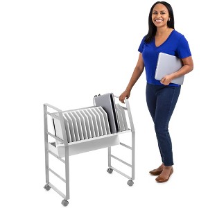 Stand Steady Line Leader Open Charging Cart  Holds Up to 16 Devices - White - 1 of 4