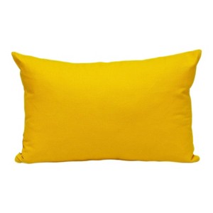 HomeRoots 12" X 18" Yellow Cotton Lumbar Throw Pillow - 1 of 4