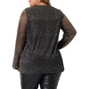 Agnes Orinda Women's Plus Size Christmas Rhinestone Glitter Sheer Long Sleeve V Neck Blouses - 4 of 4